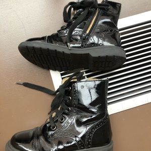 Naturino Girls Lace Up with Zipper Leather Boots